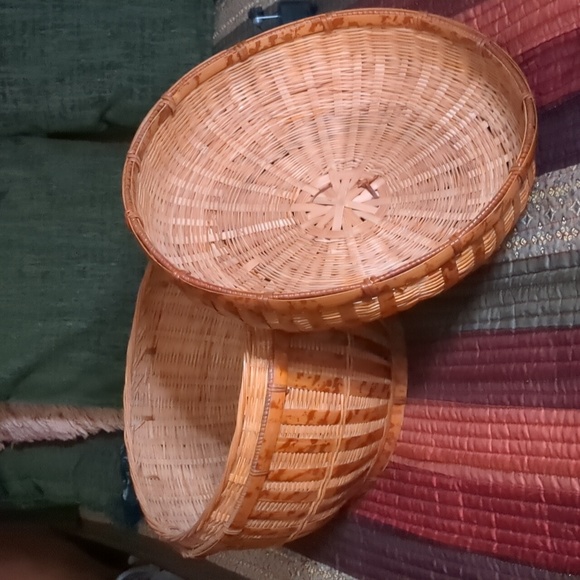 Large vintage woven Asian sewing basket - Picture 10 of 12
